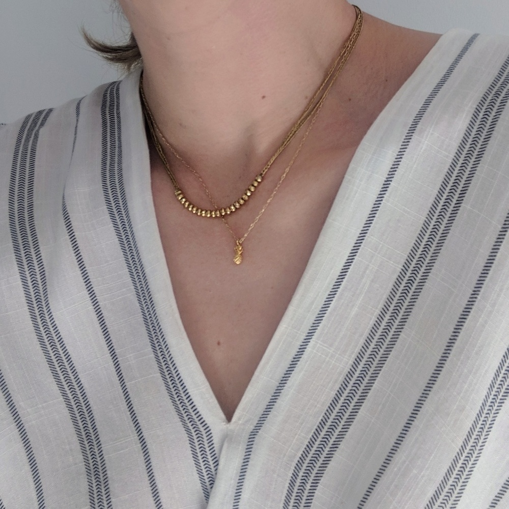 Tiny Gold Pineapple Necklace.